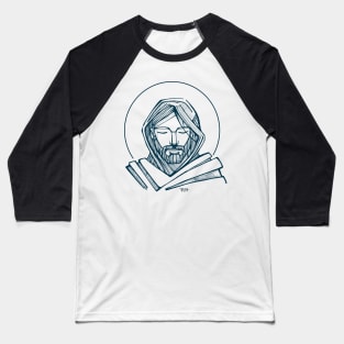 Jesus Christ Serene Face illustration Baseball T-Shirt